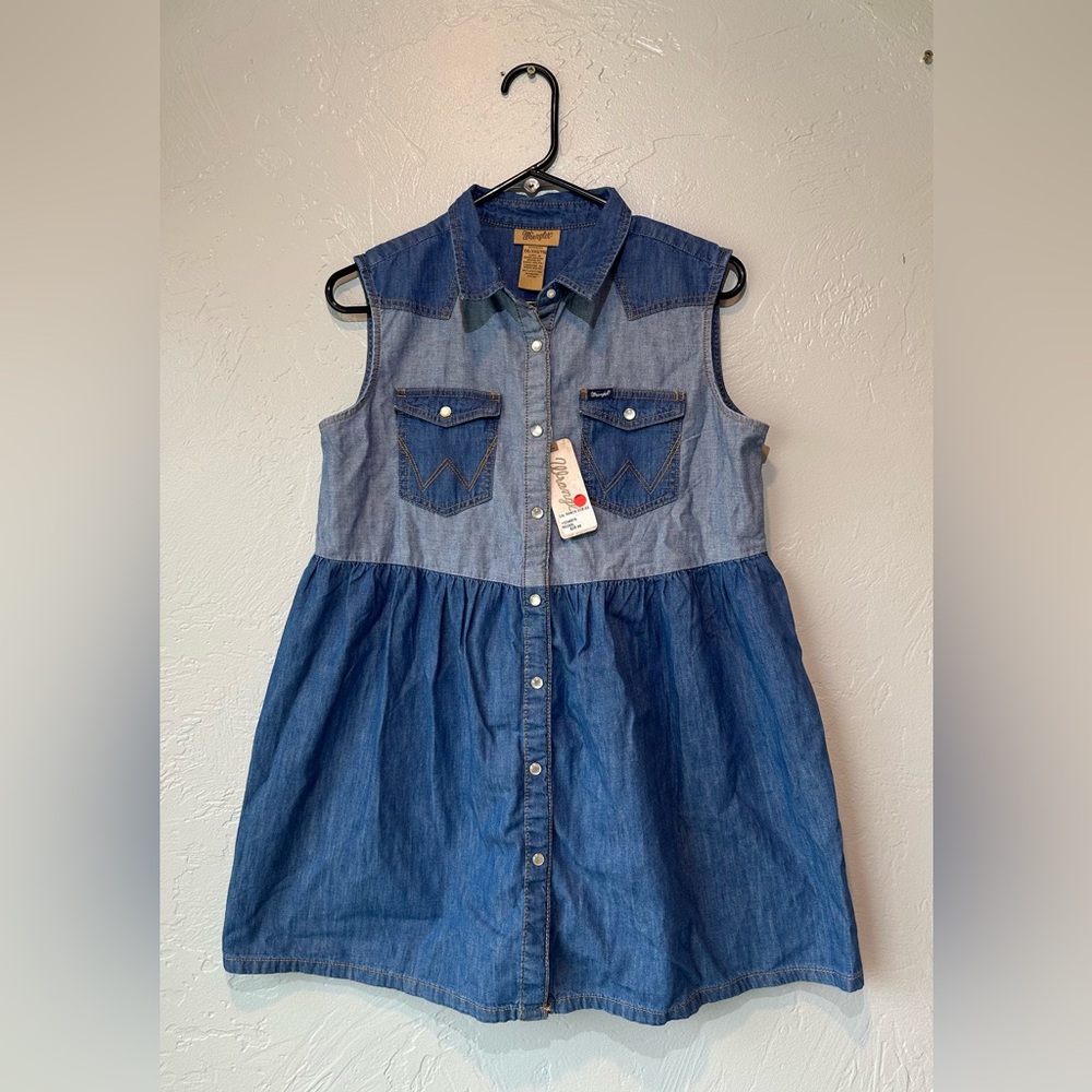 Wrangler Blue Denim Button-Down Shirt